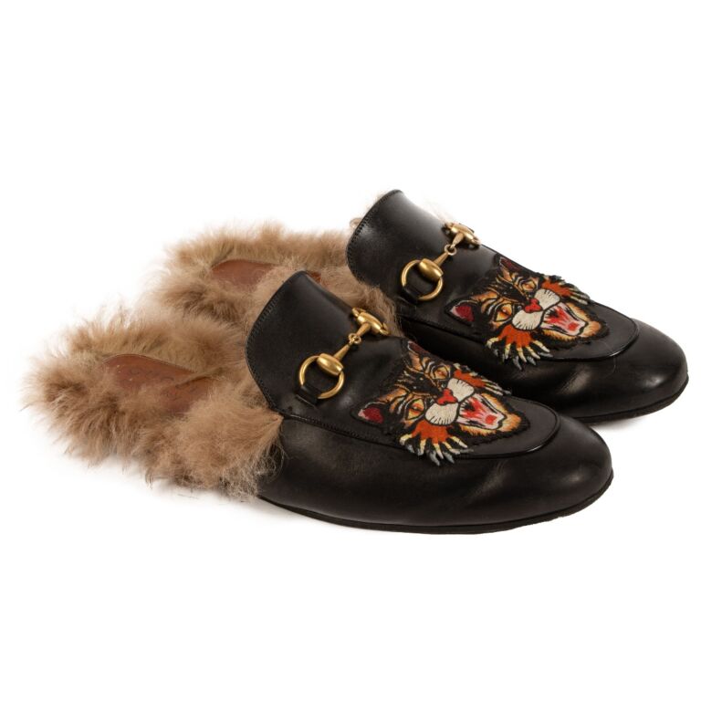 Gucci fur moccasins discount
