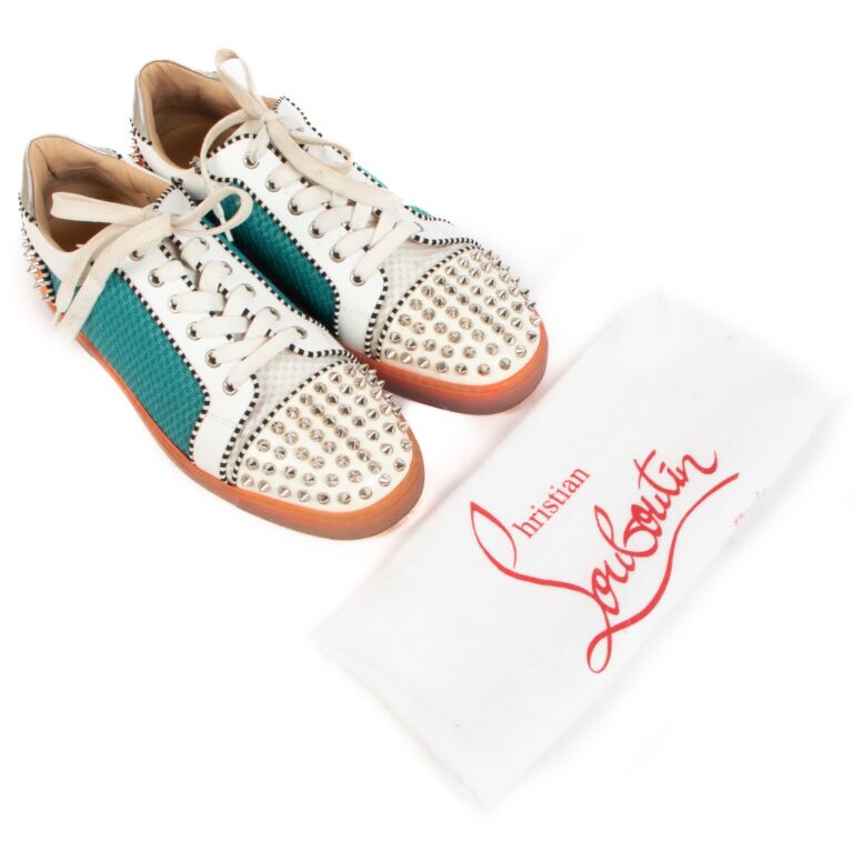 Turquoise louboutin 2024 sneakers