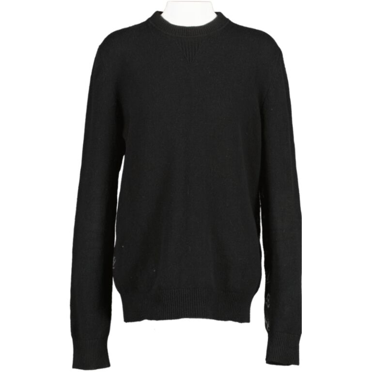 Louis Vuitton Black & Grey Half Monogram Cashmere Sweater – Savonches