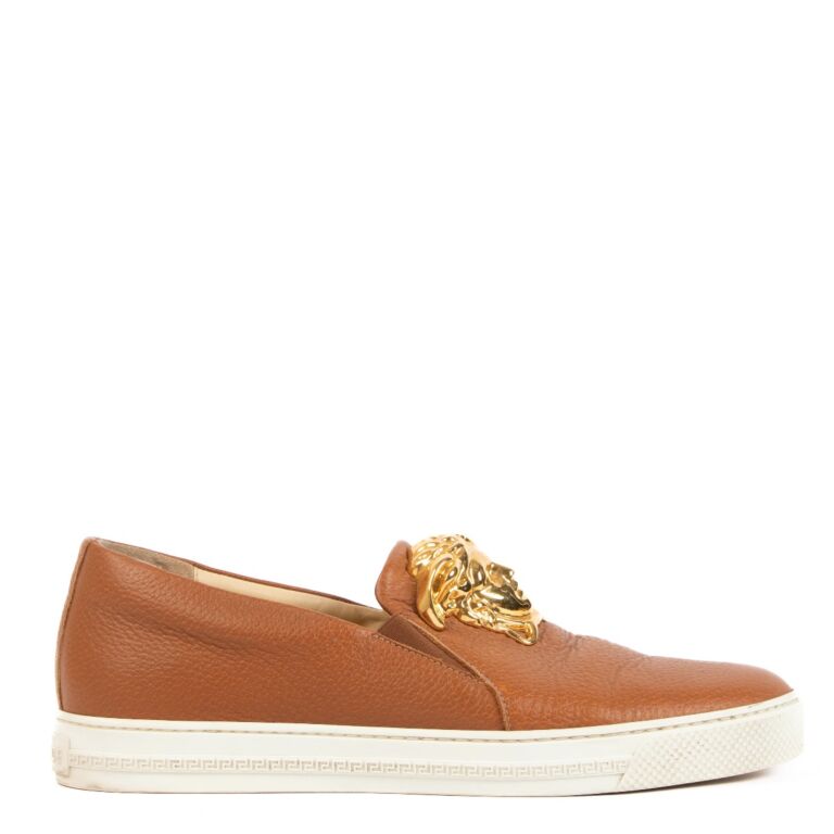 Versace gold shop medusa shoes