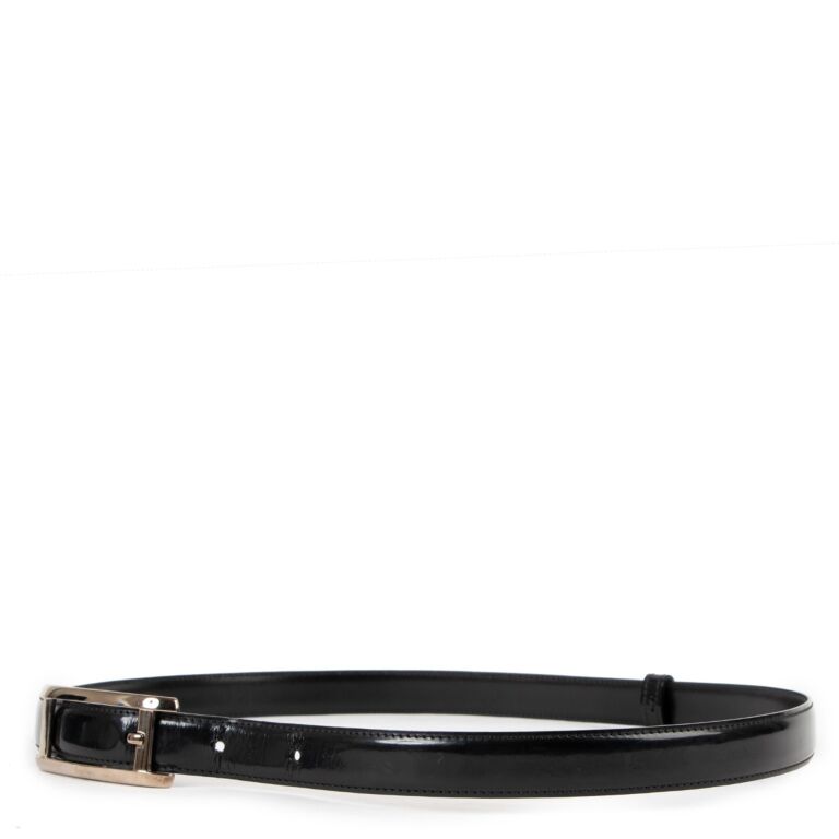 Cartier Vintage Black Patent Leather Belt - Size 75