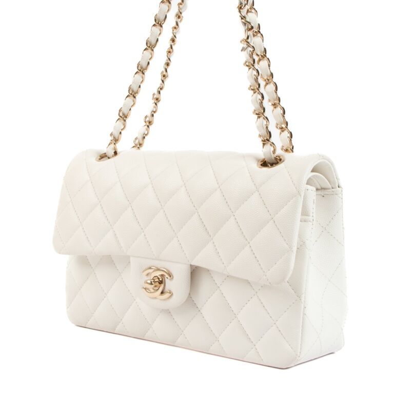 white chanel small flap bag