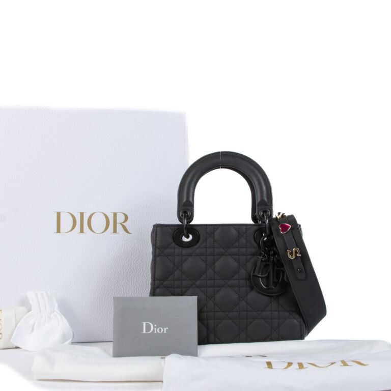 Christian Dior Black Ultramatte Small Lady Dior My ABCDior