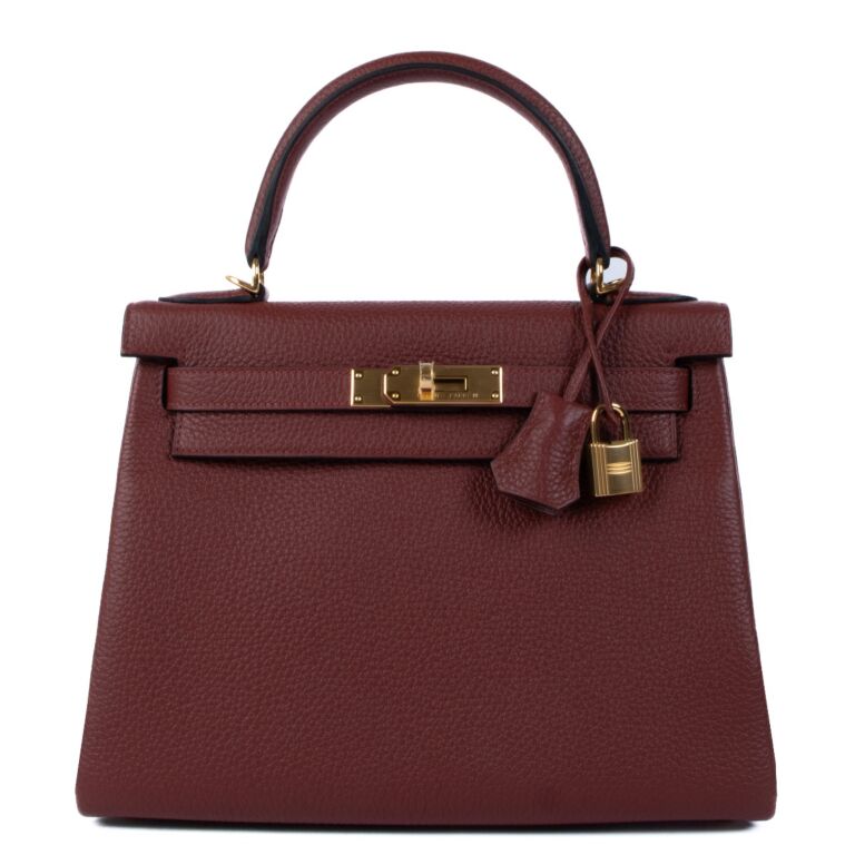 Hermès Kelly 28 Rouge H Taurillon Clemence GHW ○ Labellov