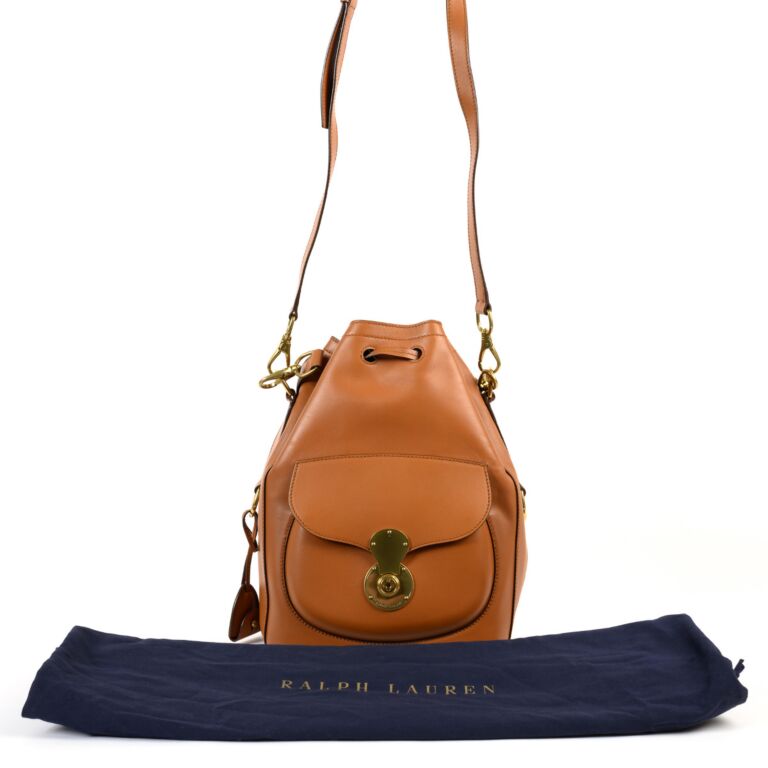 Ralph Lauren Cognac Ricky Drawstring Shoulder Bag ○ Labellov ○ Buy and Sell  Authentic Luxury