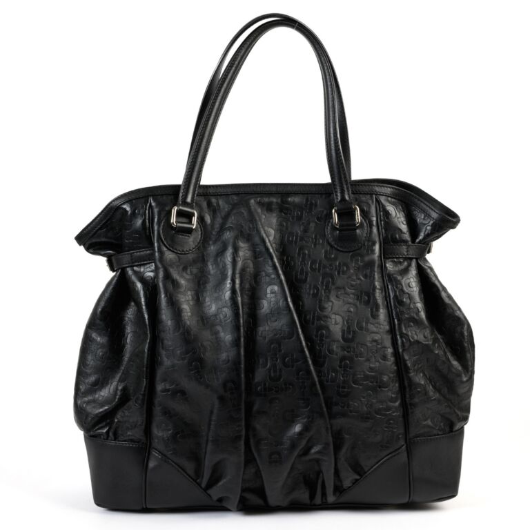 Gucci Black Horsebit Embossed Shoulder Bag Labellov Buy and