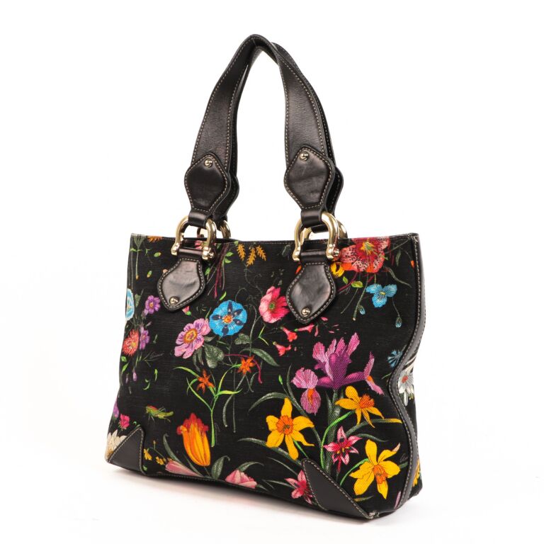 Gucci floral top print bag