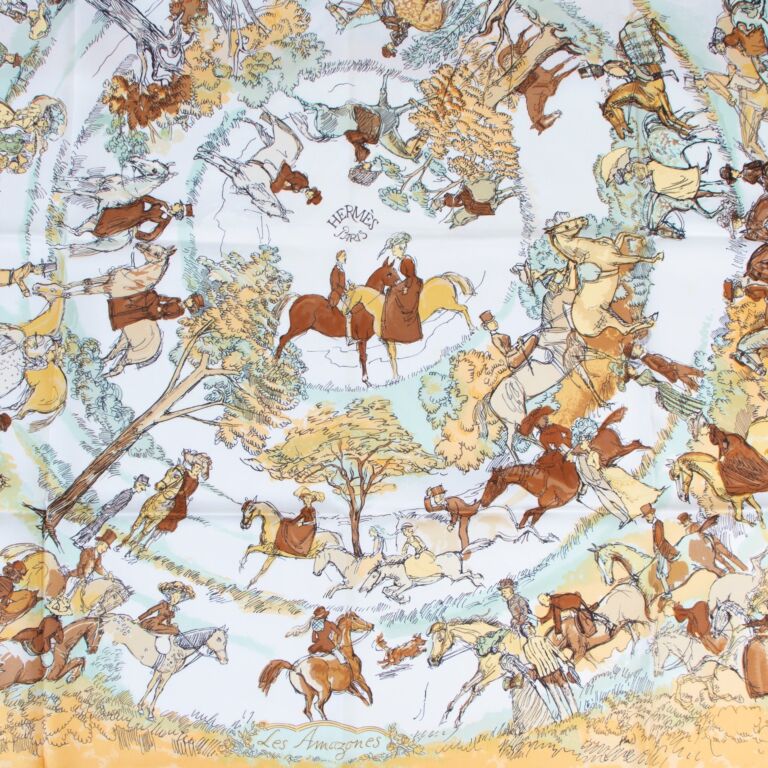 Hermès Les Amazones Carré 90 Silk Scarf ○ Labellov ○ Buy
