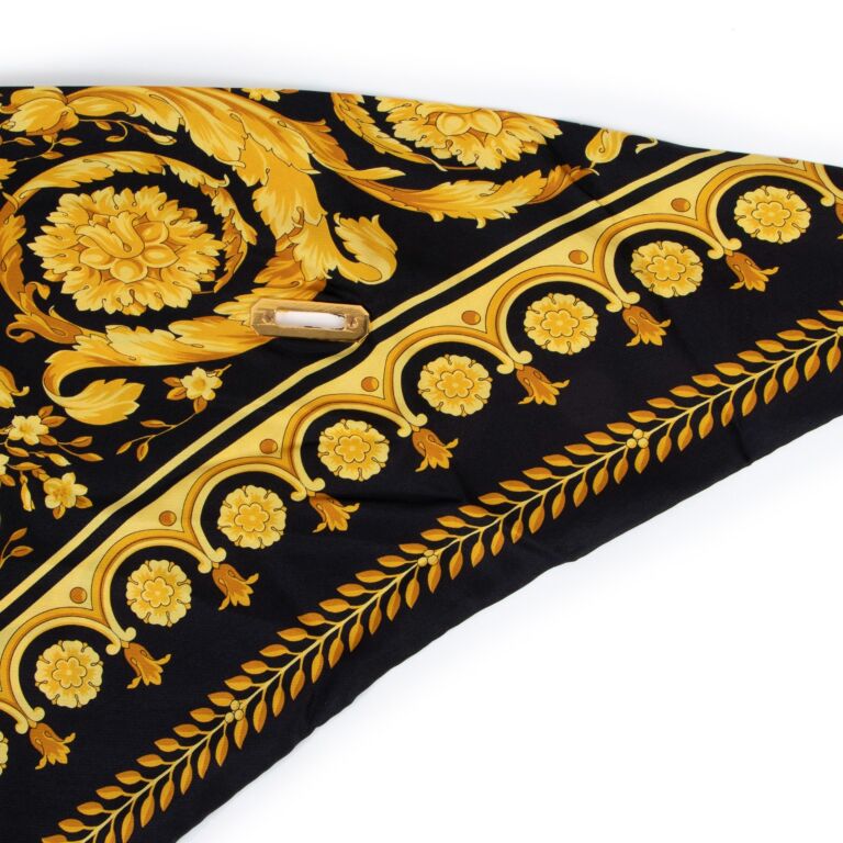 Versace Barocco-print scarf - Black