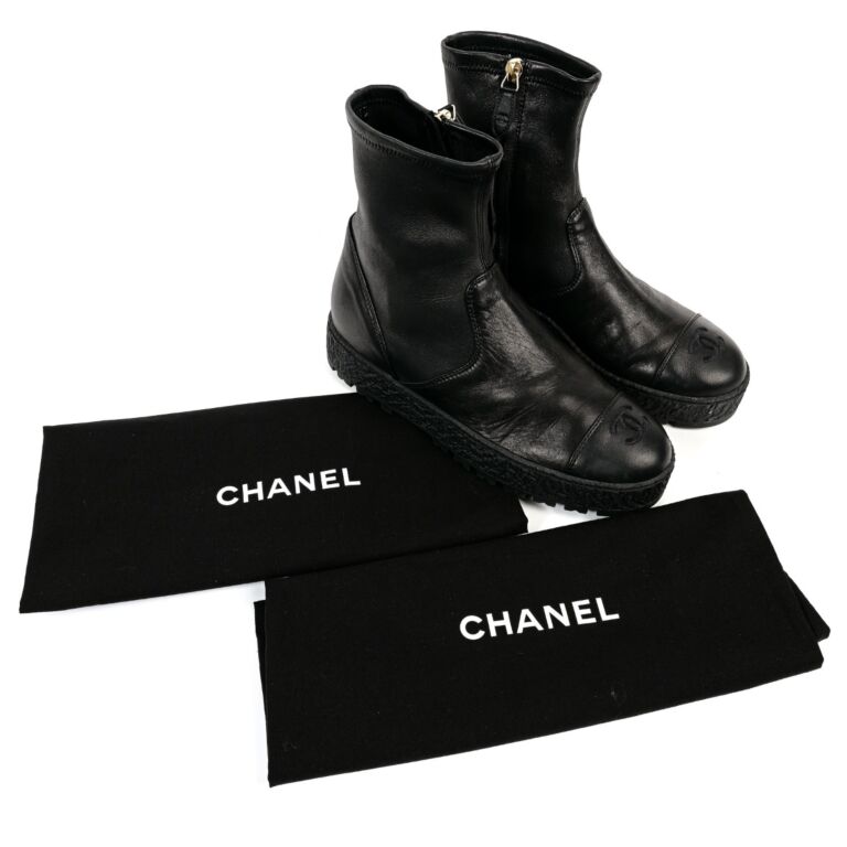 Chanel lambskin boots sale