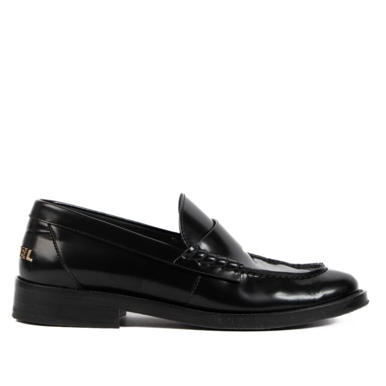 Chanel Black Logo Loafers - Size 37 ○ Labellov ○ Buy and