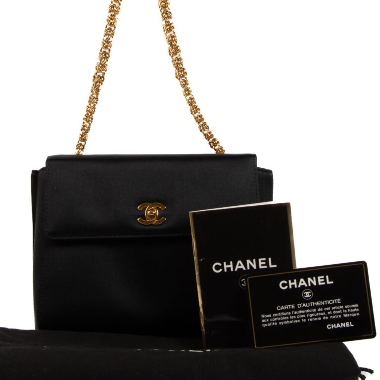 Chanel Black Satin Bijoux Chain Clutch Bag Labellov Buy and