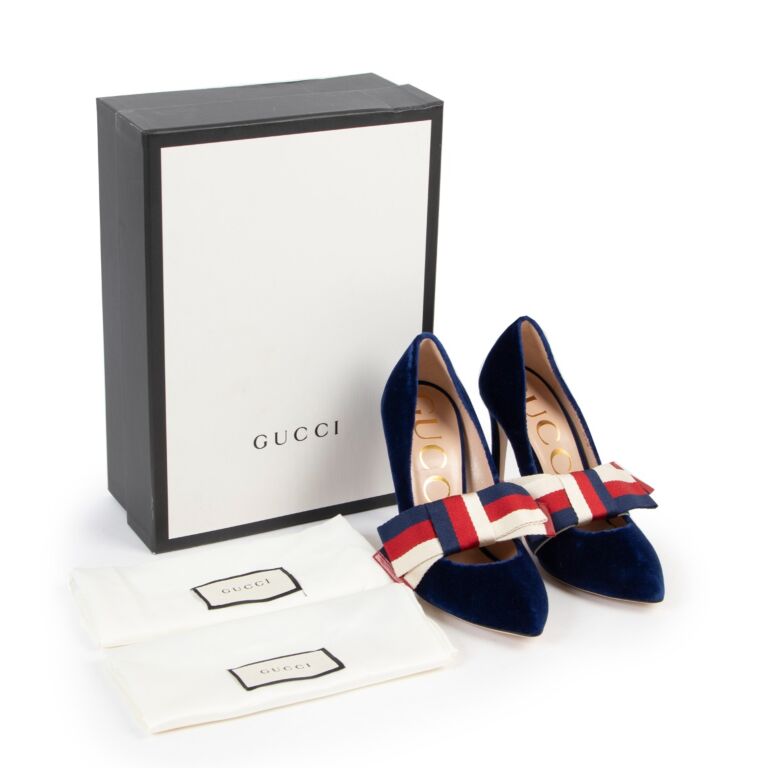 靴 GUCCI Suede Velvet Decoration Pumps GUCCI Suede Velvet Decoration Pumps 靴
