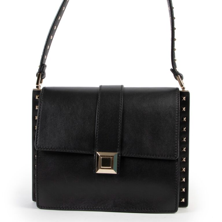 Black valentino studded bag clearance