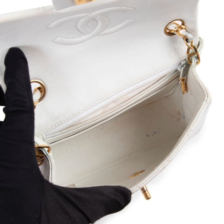 Chanel white square new arrivals bag