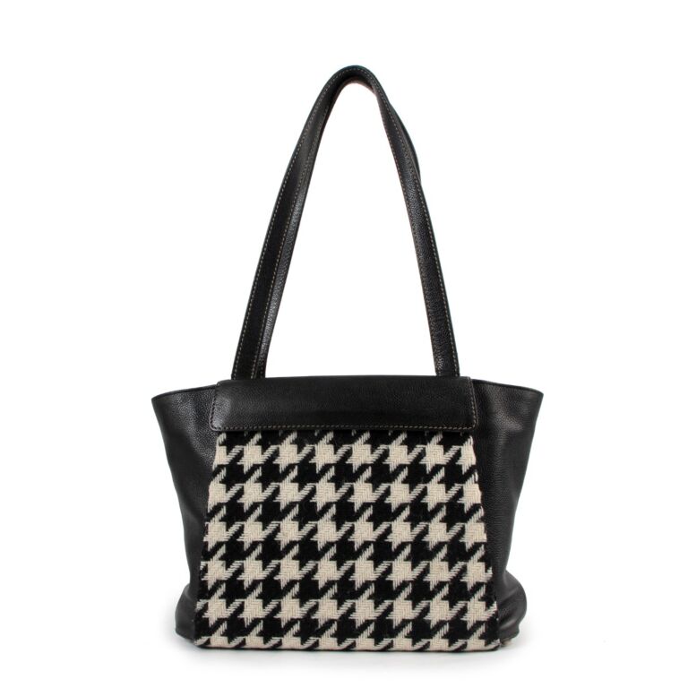 Delvaux Black Houndstooth Convertible Mirage Shoulder Bag Labellov Buy ...