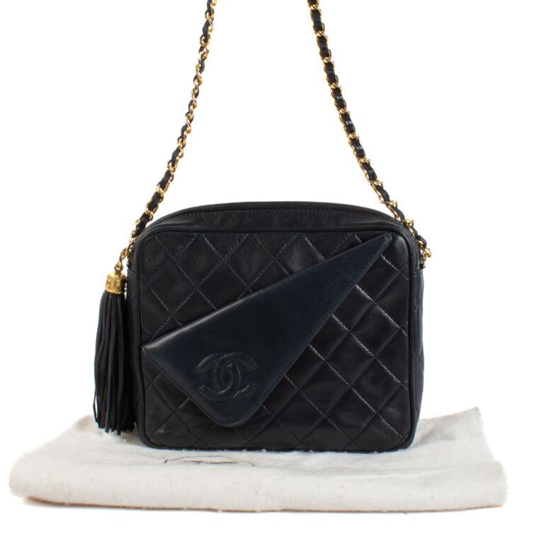 Chanel blue camera bag on sale