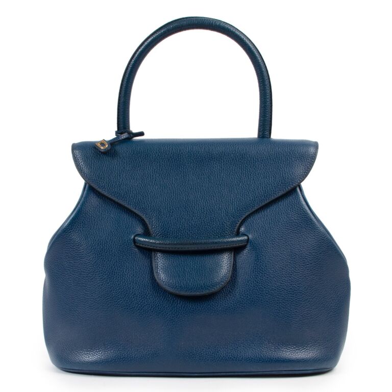 Delvaux Blue Baltimore GM Top Handle Labellov Buy and Sell Authentic Luxury