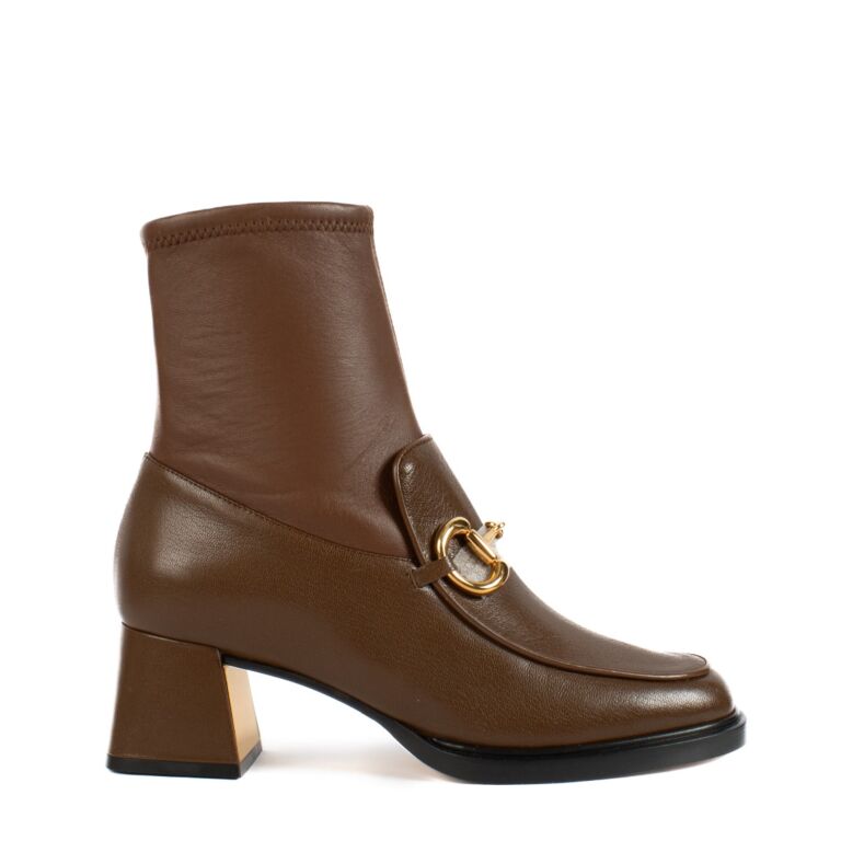 Gucci Brown Horsebit Ankle Boots Size 38 Labellov Buy and Sell Authentic Luxury