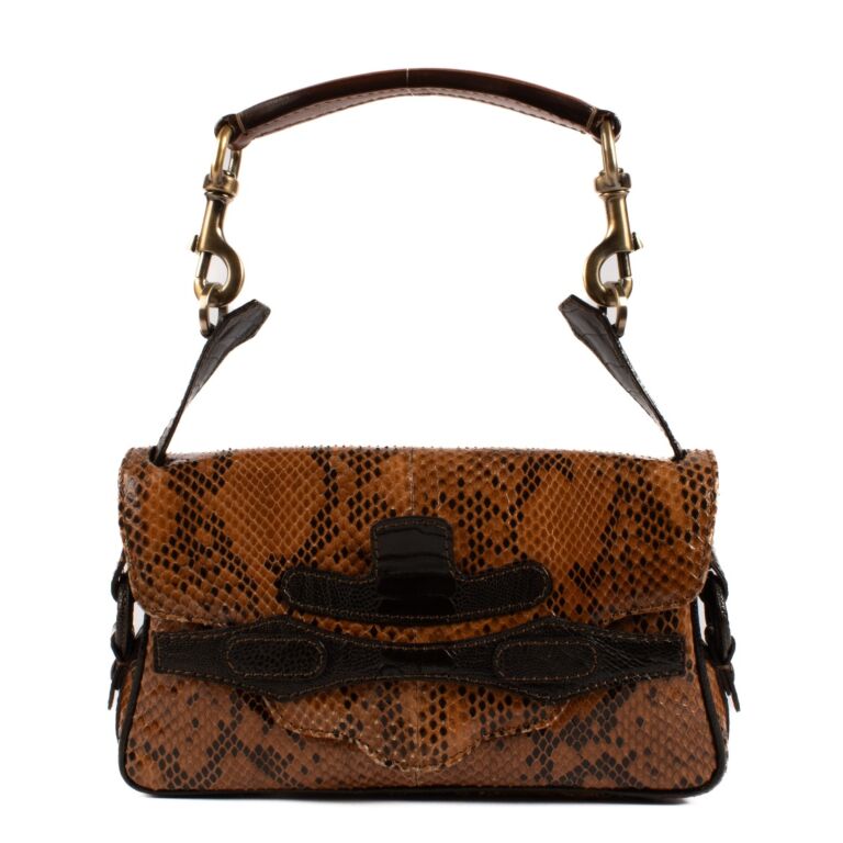 Valentino Garavani Vintage Brown Python Bag Labellov Buy and Sell Authentic Luxury
