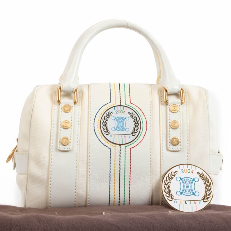 Celine White 2004 Olympics Athene Top Handle Bag ○ Labellov