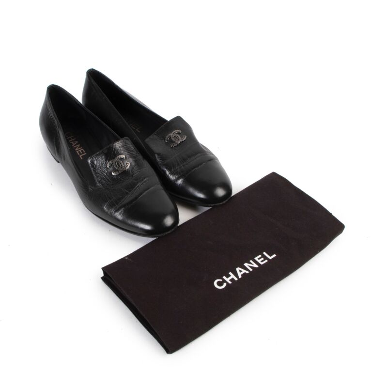 Chanel Black leather Mocassins 39,5 - Designer WishBags