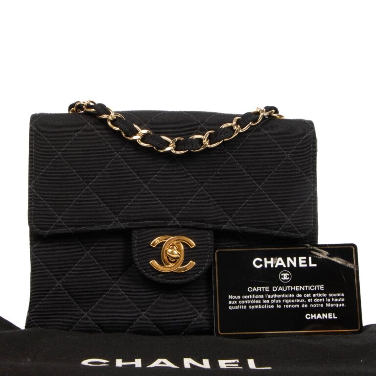 Chanel Black Fabric Mini Square Classic Flap Bag Labellov Buy and Sell Authentic Luxury