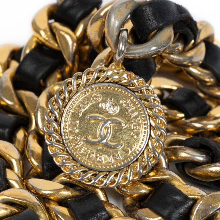 Chanel Vintage Gold Chain Medallion Belt Labellov Buy and Sell Authentic Luxury