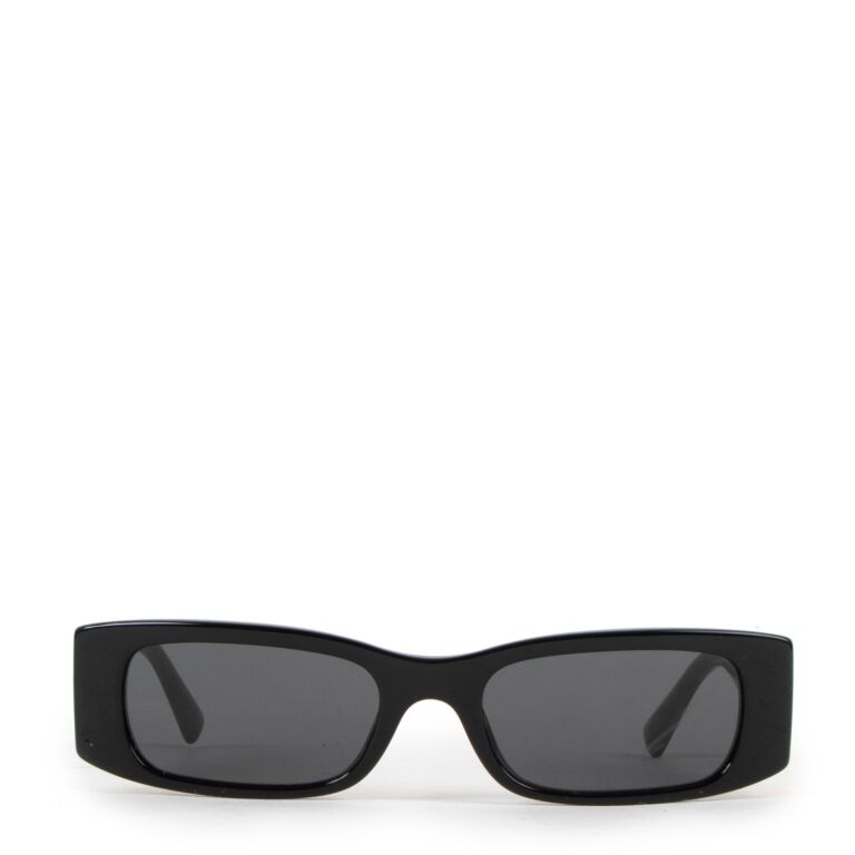 Valentino Black Roman Stud Rectangular Frame Sunglasses