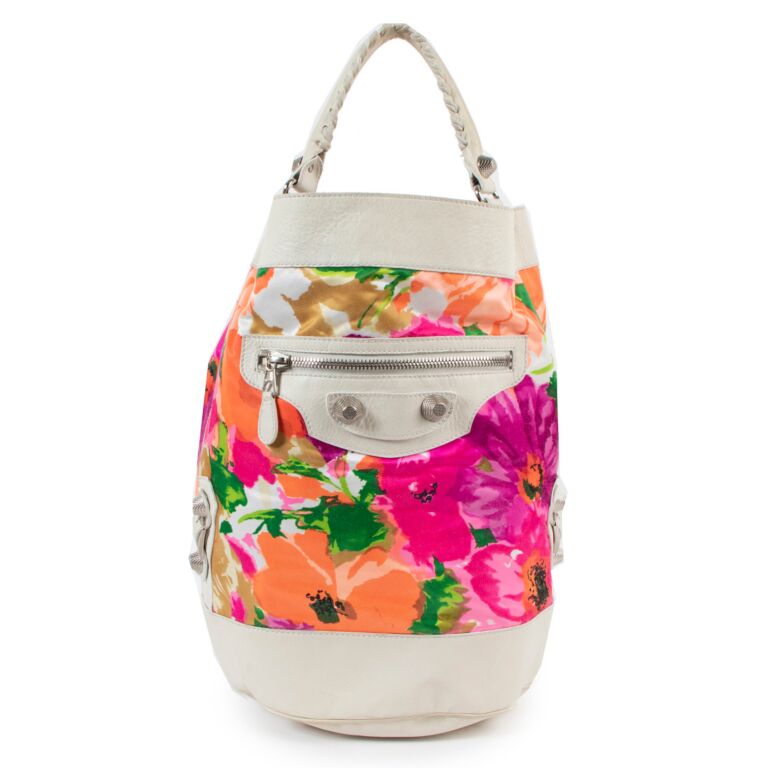 Balenciaga Balhand Giant 21 Floral Bucket Bag Labellov Buy and Sell ...