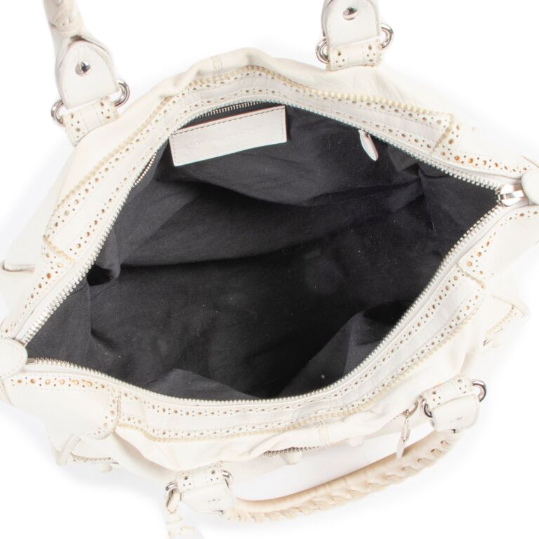 Balenciaga White Giant Brogues Work Handbag ○ Labellov