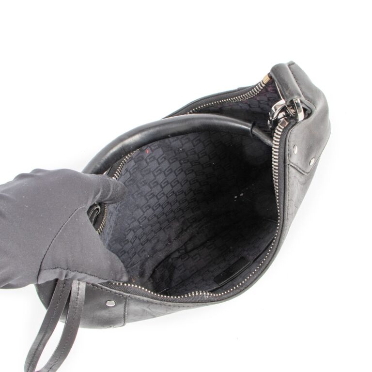 Louis Vuitton Black Leather Embossed Top Handle Hobo Shoulder Bag — Labels  Resale Boutique