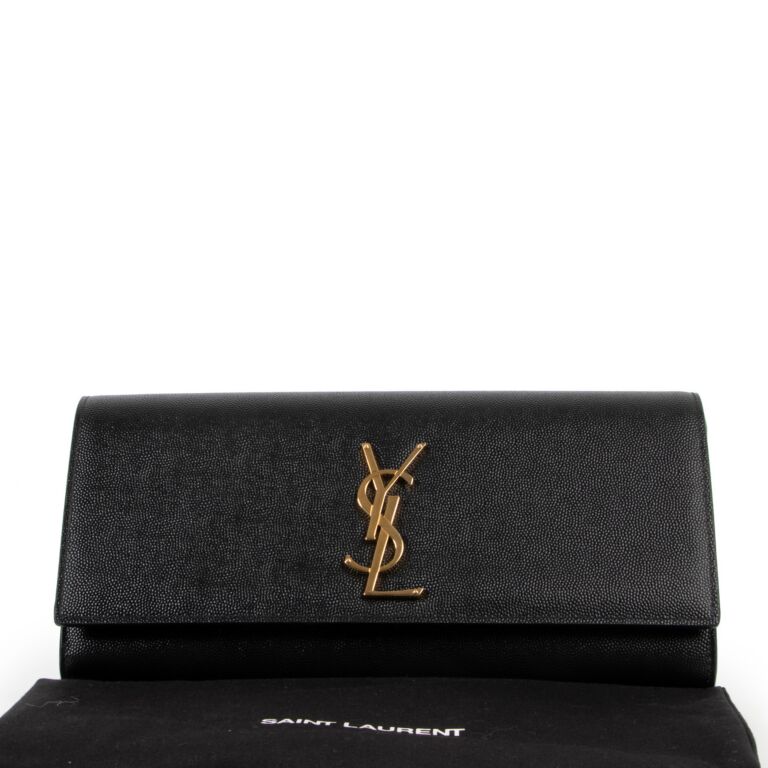 Ysl black hotsell and silver clutch