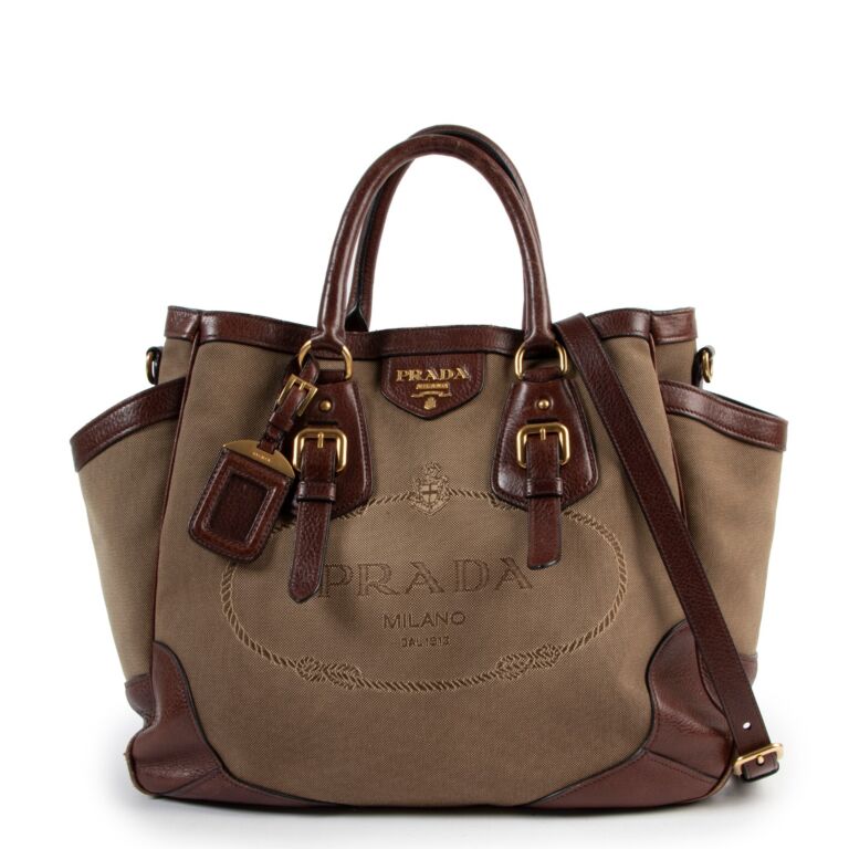 Brown Prada Frame Leather Tote – Designer Revival