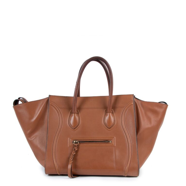 Celine Camel Medium Luggage Phantom Handbag Labellov Buy and