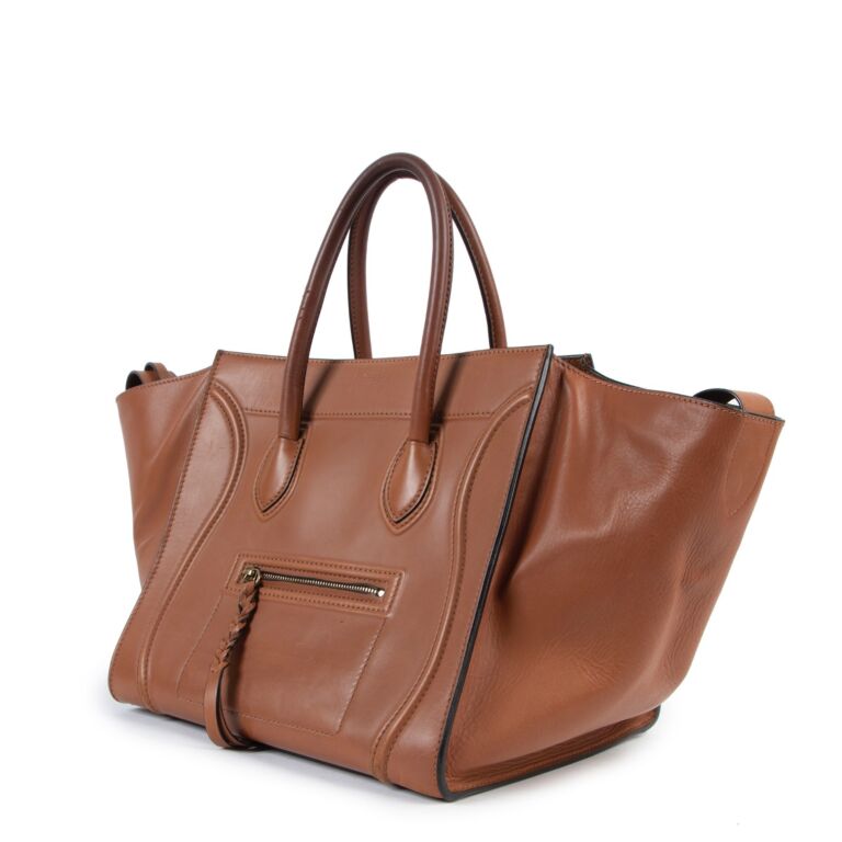 Celine Camel Medium Luggage Phantom Handbag Labellov Buy and Sell Authentic Luxury