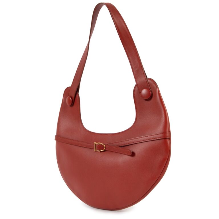 DELVAUX Calfskin Givry Shoulder Bag Red 1088843