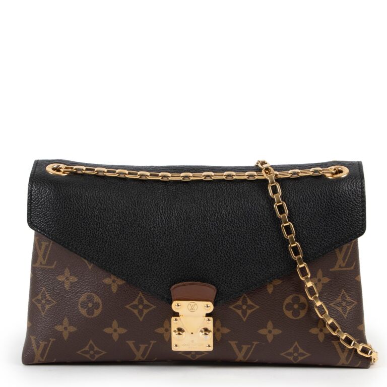 Louis Vuitton Pallas Chain Monogram Black Shoulder Bag Labellov