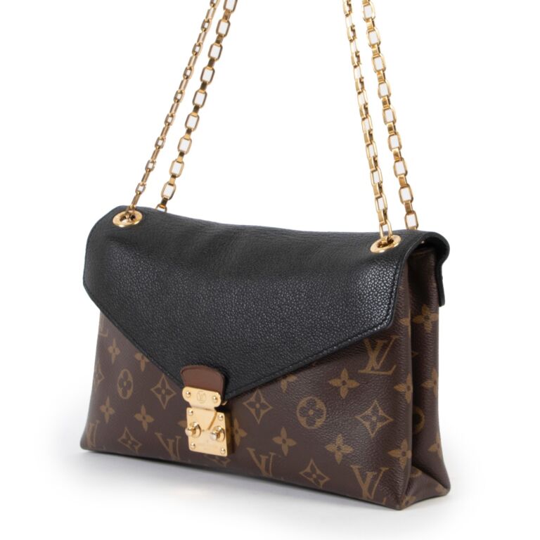 Louis Vuitton Pallas Chain Monogram Black Shoulder Bag ○ Labellov