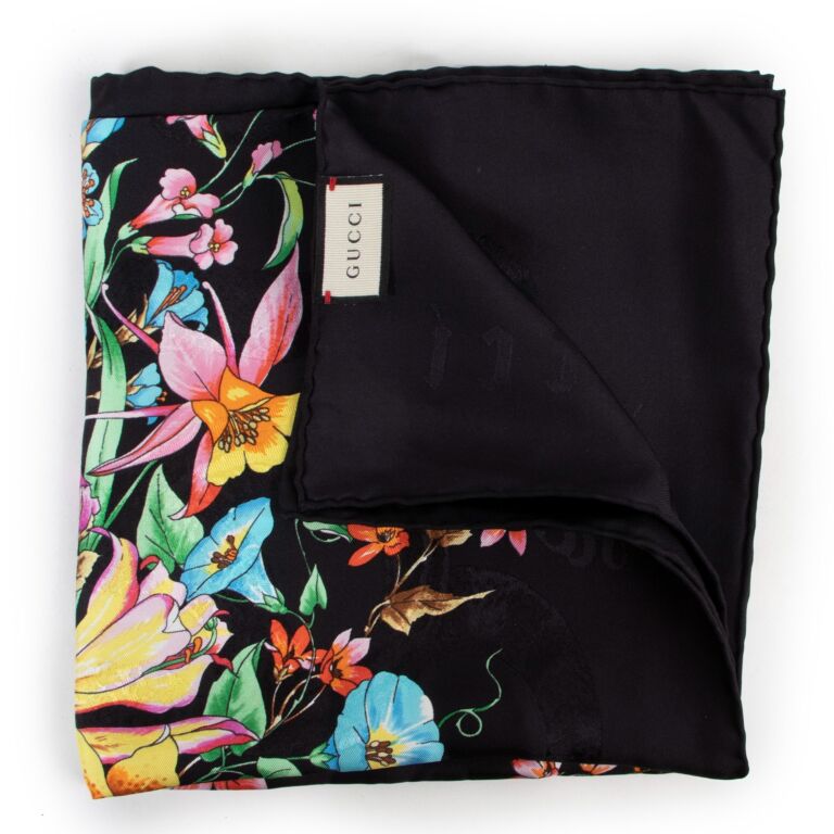 Gucci Sine Amore Nihil Black Bouquet Silk Scarf Labellov Buy