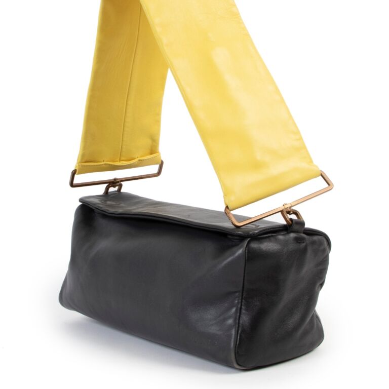 Prada Spring/Summer 2001 Runway Yellow Wide Strap Shoulder Prada Spring/Summer 2001 Runway Yellow Wide Strap Shoulder