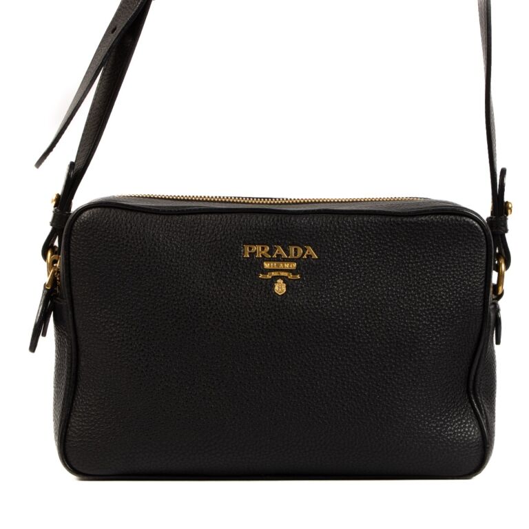Prada Black Vitello Daino Camera Bag Labellov Buy and Sell