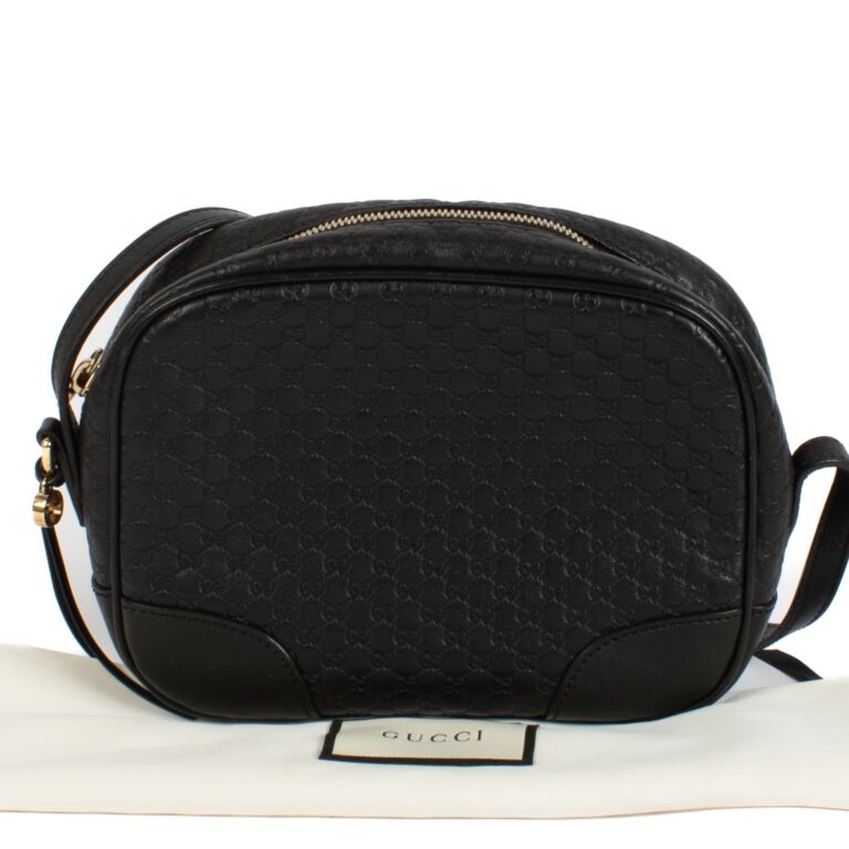 Gucci GG Bree Guccissima Black Leather Crossbody Bag Labellov Buy and Sell Authentic Luxury