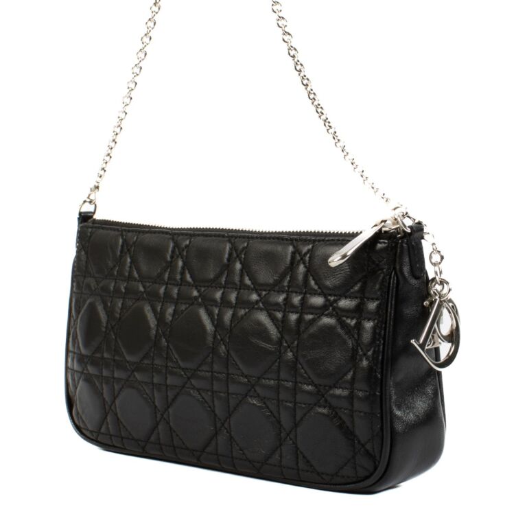 Christian Dior Black Lady Dior Pochette Bag Labellov Buy and Sell Authentic Luxury