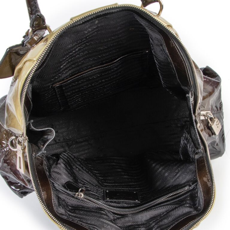 Prada Brown Ombre Patent Leather Handbag ○ Labellov ○ Buy