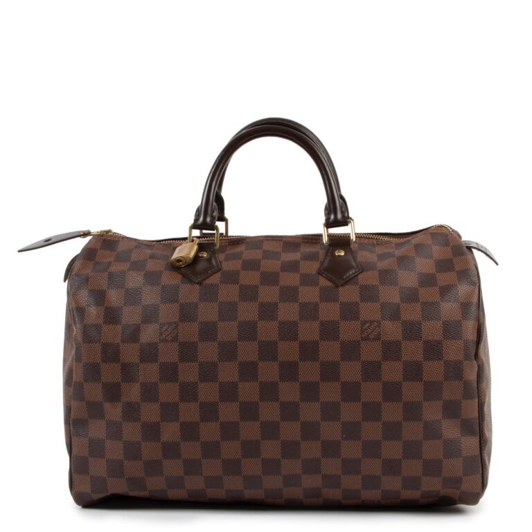 Louis Vuitton Speedy 35 Damier Ebene Satchel Bag