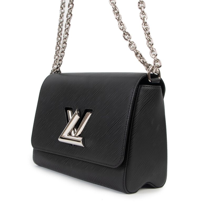 Louis Vuitton Black Epi Leather/Matte Black LV Twist MM Crossbody Bag For  Sale at 1stDibs