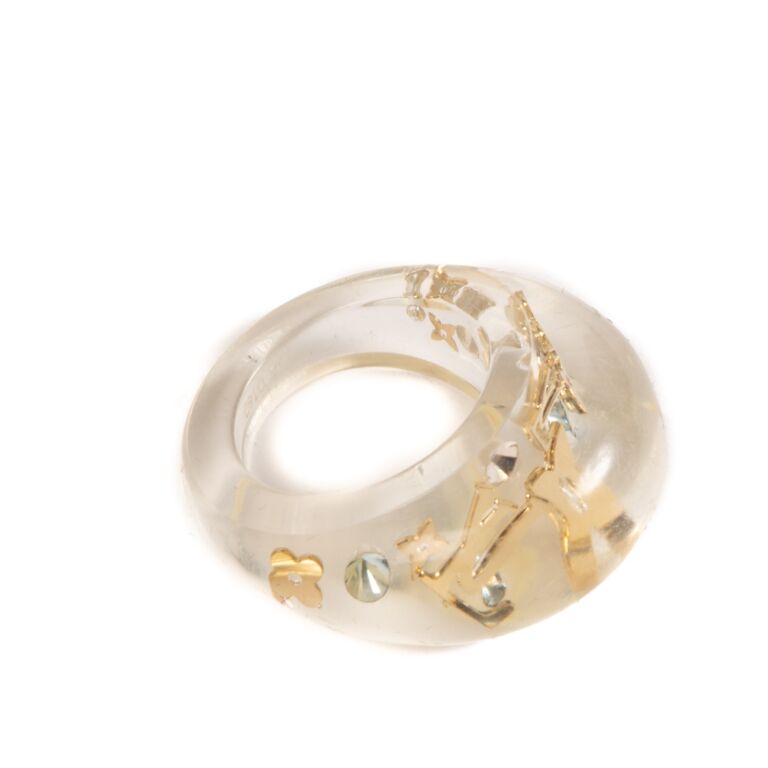 Louis Vuitton Clear Inclusion Resin Monogram Size 5 Ring