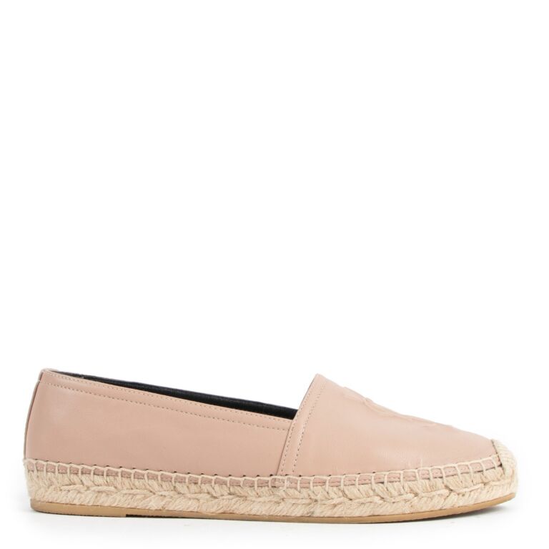 Saint Laurent - Nude Leather Flat Espadrille