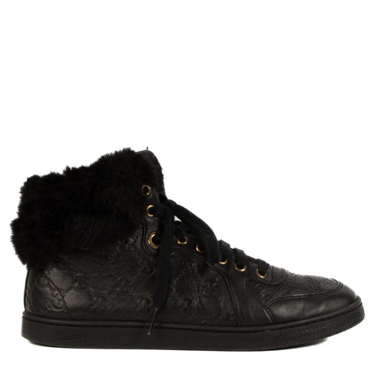 Gucci high top leather sneakers online